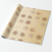 Elegant Copper Gold Snowflake-kerstpatroon Cadeaupapier (Uitgerold)