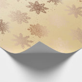 Elegant Copper Gold Snowflake-kerstpatroon Cadeaupapier (Hoek)