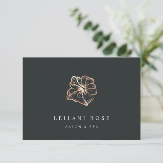 Elegant Copper Hibiscus Flower Gift Certificate (Staand voorkant)
