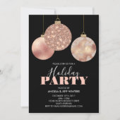 Elegant Copper Ornaments Holiday Party Kaart (Voorkant)