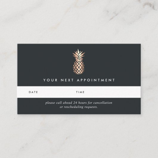 Elegant Copper Pineapple Appointle Kaarten Afsprakenkaartje (Voorkant)