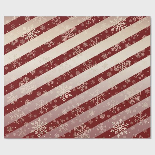 Elegant Copper Red Kerstmis Snowflake Patroon  Cadeaupapier (Vlak)
