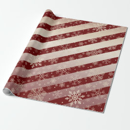 Elegant Copper Red Kerstmis Snowflake Patroon Cadeaupapier