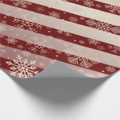 Elegant Copper Red Kerstmis Snowflake Patroon  Cadeaupapier (Hoek)