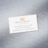 Elegant Copper Royal Floral & Foliage Crown Logo Magnetisch Visitekaartje (Voorbeeld)