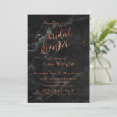 Elegant Copper Script Vrijgezellenfeest Black Marb Kaart (Staand voorkant)