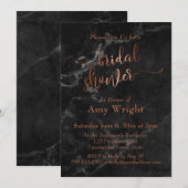 Elegant Copper Script Vrijgezellenfeest Black Marb Kaart (Voorkant / Achterkant)