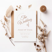 Elegant Copper Script Wedding Invitation Kaart