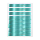 Elegant Copper Text Blauwgroen Folie Wedding Invit Adreslabel Wikkel (Vel)