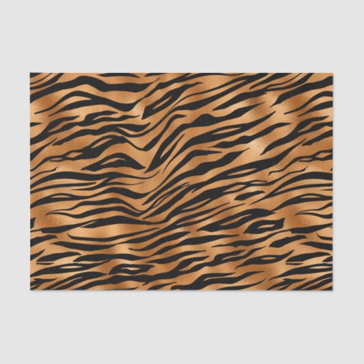 Elegant Copper Tiger Animal Print Tissuepapier (Voorkant)