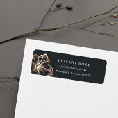Elegant Copper Tropical Hibiscus Return Address Etiket