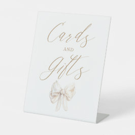 Elegant Coquette Bow Cards and Gifts Reclamebord Met Voetstuk