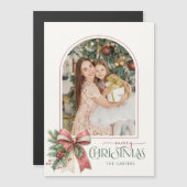 Elegant Coquette Bow Merry Christmas Arch Photo (Voorkant / Achterkant)