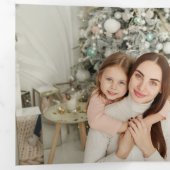 Elegant Coquette Bow Merry Christmas Arch Photo Drieluik Kaart (Binnenzijde eerst)