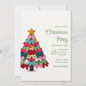 Elegant coquette bows christmas tree party kaart (Voorkant)