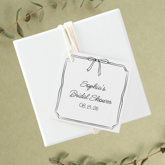 Elegant Coquette Hand getrokken boog Schattige Vri Bedankjes Labels