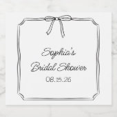 Elegant Coquette Hand getrokken boog Schattige Vri Sparkling Wijnetiket (Enkel label)