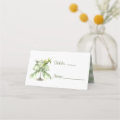 Elegant Coquette Martini Sage Green Baby Shower  Plaatskaartje (Voorkant)