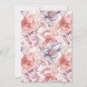 Elegant Coral and Lavender Peony 80th Birthday Kaart (Achterkant)
