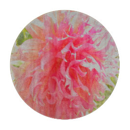 Elegant Coral and Pink Decorative Dahlia Snijplank