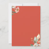 Elegant Coral and Pink Floral Wedding Invitation Kaart (Achterkant)