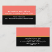 Elegant | Coral Black | Christelijke scripts Visitekaartje (Voorkant / Achterkant)