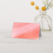 Elegant Coral en Roze Waterverf bruiloft Monogram Plaatskaartje (Achterkant)