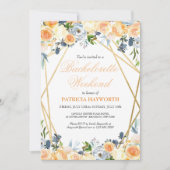 Elegant Coral Floral Bachelorette Weekend Kaart (Voorkant)