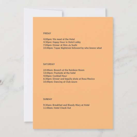 Elegant Coral Floral Bachelorette Weekend Kaart (Achterkant)