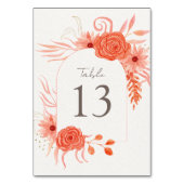 Elegant Coral Floral Terracotta Wedding Kaart (Voorkant)