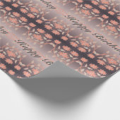 Elegant Coral Flowered Cadeaupapier (Hoek)