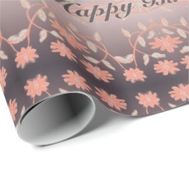 Elegant Coral Flowered Cadeaupapier