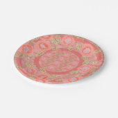 Elegant Coral Flowered Papieren Bordje (Gekanteld)