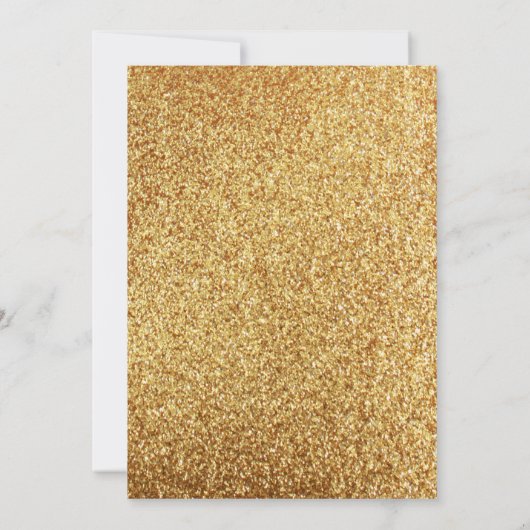 Elegant Coral Glitter Gold Wedding Uitnodiging (Achterkant)