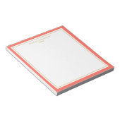 Elegant Coral Gold-gepersonaliseerd Notitieblok (Schuin)