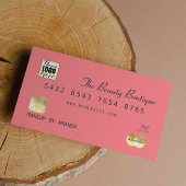 Elegant Coral Gray Gold Luxe-creditcard Logo Visitekaartje