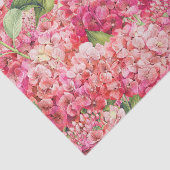 Elegant Coral Hydrangea Floral Botanisch Patroon Tissuepapier (Detail)