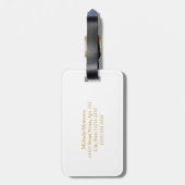 Elegant Coral Marble Monogram Faux Gold Glitter Bagagelabel (Achterkant verticaal)