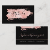 Elegant Coral Metallic Folie Verf Slag Visitekaartje (Voorkant / Achterkant)