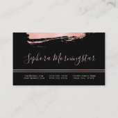 Elegant Coral Metallic Folie Verf Slag Visitekaartje (Achterkant)