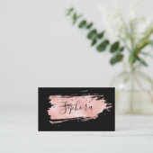 Elegant Coral Metallic Folie Verf Slag Visitekaartje (Staand voorkant)