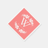 Elegant Coral Monogram Servet (Hoek)