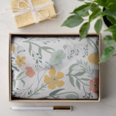 Elegant Coral Mustard Garden Floral Tissuepapier (Geschenk)