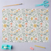 Elegant Coral Mustard Garden Floral Tissuepapier (Craft)