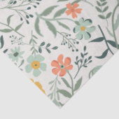 Elegant Coral Mustard Garden Floral Tissuepapier (Detail)