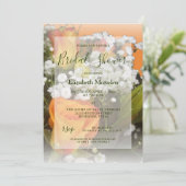 Elegant Coral Oranje Rozen Florence Vrijgezellenfe Kaart (Staand voorkant)