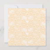 Elegant Coral Peach Lace Damask Wedding Invitation Kaart (Achterkant)