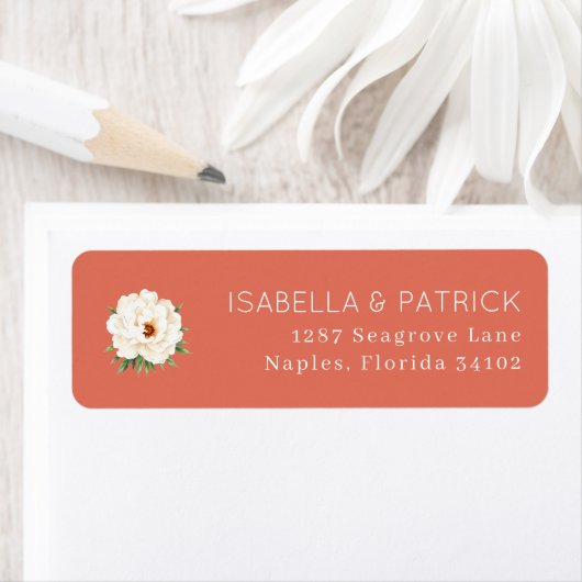 Elegant Coral Peony Etiket (Insitu)