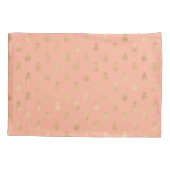 Elegant Coral Pink en Gold Pineapple Pattern Kussensloop (Achterkant-Links)