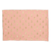 Elegant Coral Pink en Gold Pineapple Pattern Kussensloop (Voorkant-Links)